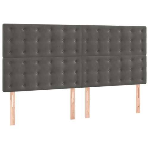 Okvir za krevet bez madraca tamnosivi 140 x 190 cm baršunasti - Tamno siva 140 x 190 cm gumbi Cijena