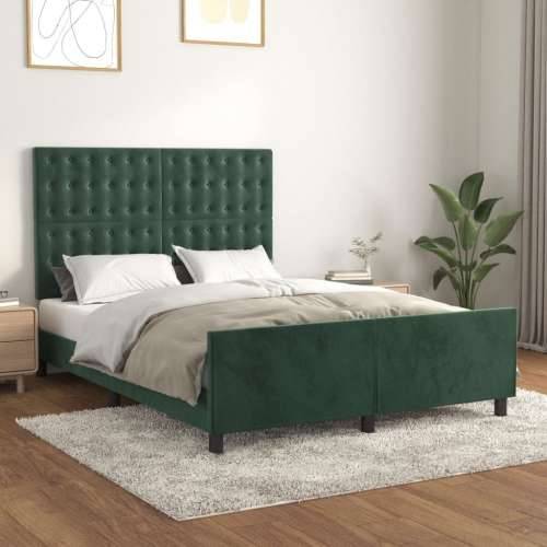 Okvir za krevet bez madraca tamnozeleni 140x190 cm baršunasti - Tamnozelena 140 x 190 cm gumbi Cijena