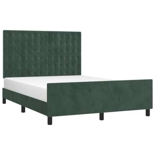 Okvir za krevet bez madraca tamnozeleni 140x190 cm baršunasti - Tamnozelena 140 x 190 cm gumbi Cijena
