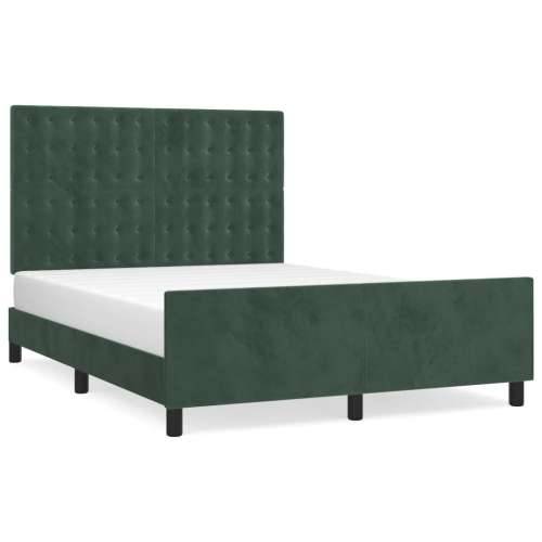 Okvir za krevet bez madraca tamnozeleni 140x190 cm baršunasti - Tamnozelena 140 x 190 cm gumbi Cijena