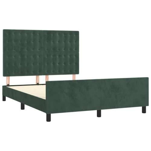 Okvir za krevet bez madraca tamnozeleni 140x190 cm baršunasti - Tamnozelena 140 x 190 cm gumbi Cijena