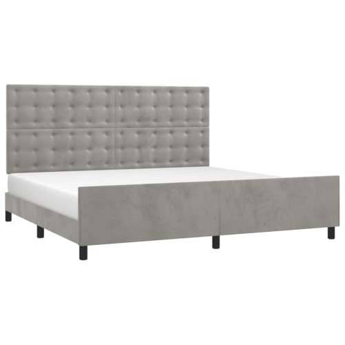 Okvir za krevet bez madraca svjetlosivi 200 x 200 cm baršunasti - Svjetlosiva 200 x 200 cm gumbi Cijena