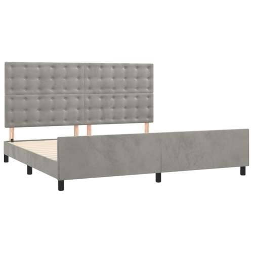 Okvir za krevet bez madraca svjetlosivi 200 x 200 cm baršunasti - Svjetlosiva 200 x 200 cm gumbi Cijena