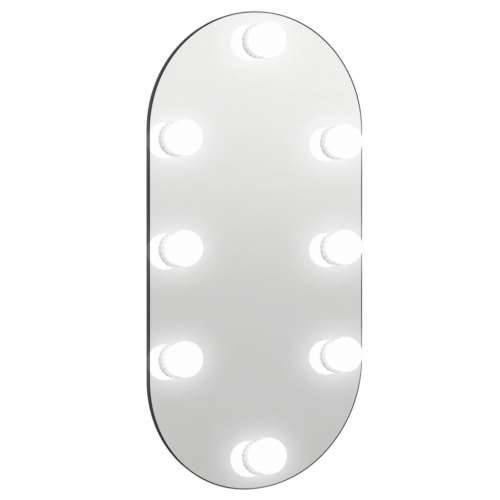 Ogledalo s LED svjetlima 60 x 30 cm stakleno ovalno Cijena