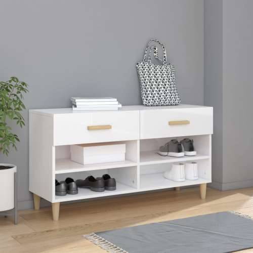 Ormarić za cipele sjajni bijeli 102x35x55 cm konstruirano drvo - Visoko sjajno bijela 1 Cijena