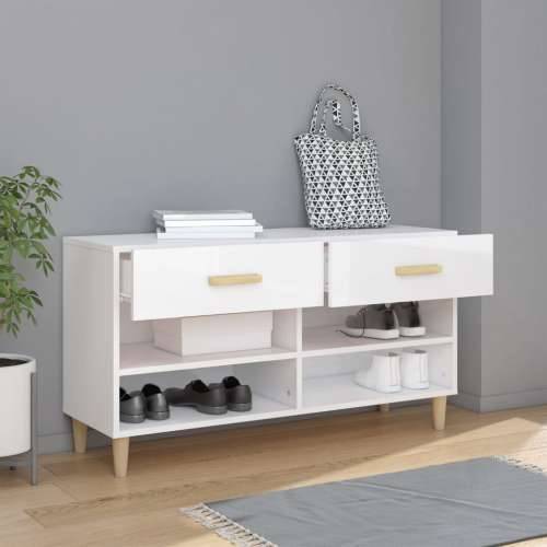 Ormarić za cipele sjajni bijeli 102x35x55 cm konstruirano drvo - Visoko sjajno bijela 1 Cijena