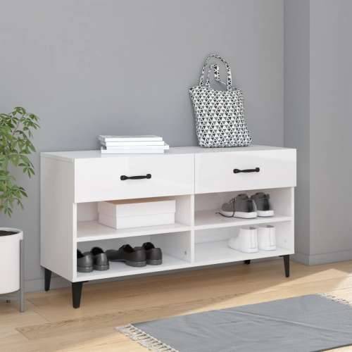 Ormarić za cipele sjajni bijeli 102x35x55 cm konstruirano drvo - Visoko sjajno bijela 1 Cijena