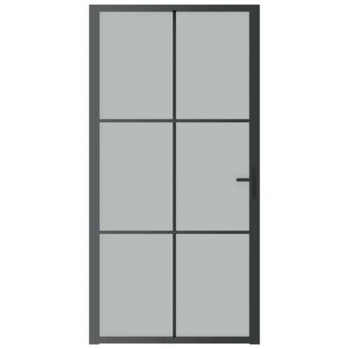 Unutarnja vrata 102,5 x 201,5 cm crna od mat stakla i aluminija Cijena