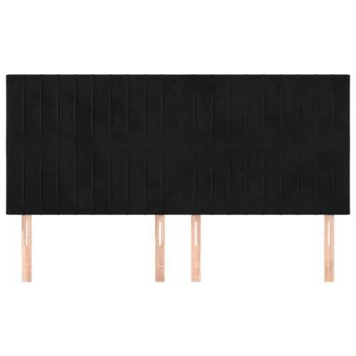 Uzglavlje 4 kom crni 90x5x78/88 cm baršunasta - Crna 180 cm 1 Visoko Cijena