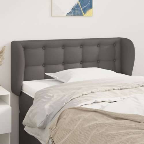Uzglavlje s ušima sivo 103x23x78/88 cm od umjetne kože - Siva 103 x 23 x 78/88 cm 1 Cijena
