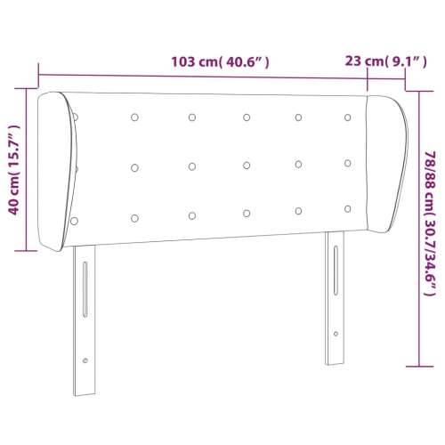 Uzglavlje s ušima sivo 103x23x78/88 cm od umjetne kože - Siva 103 x 23 x 78/88 cm 1 Cijena
