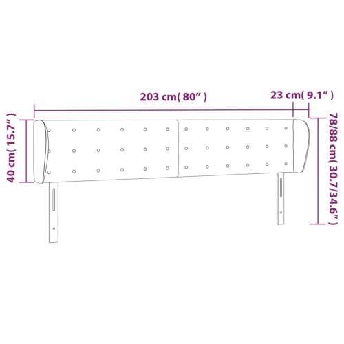 Uzglavlje s ušima sivo 203x23x78/88 cm od umjetne kože - Siva 203 x 23 x 78/88 cm 1 Cijena