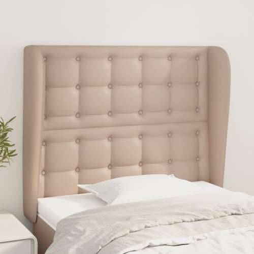 Uzglavlje s ušima boja cappuccina 83x23x118/128 cm umjetna koža - Boja cappuccina 83 x 23 x 118/128 cm 1 Cijena