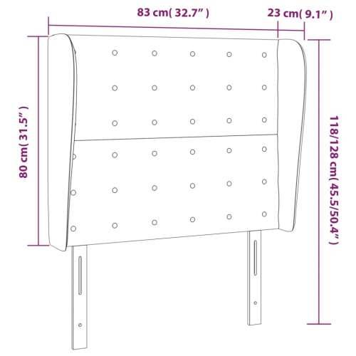Uzglavlje s ušima boja cappuccina 83x23x118/128 cm umjetna koža - Boja cappuccina 83 x 23 x 118/128 cm 1 Cijena