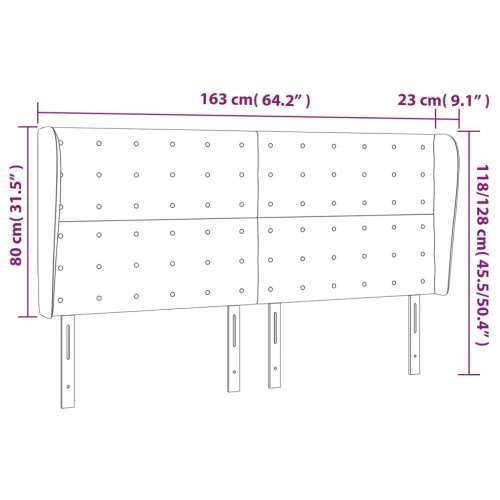 Uzglavlje s ušima crno 163x23x118/128 cm od umjetne kože - Crna 163 x 23 x 118/128 cm 1 Cijena