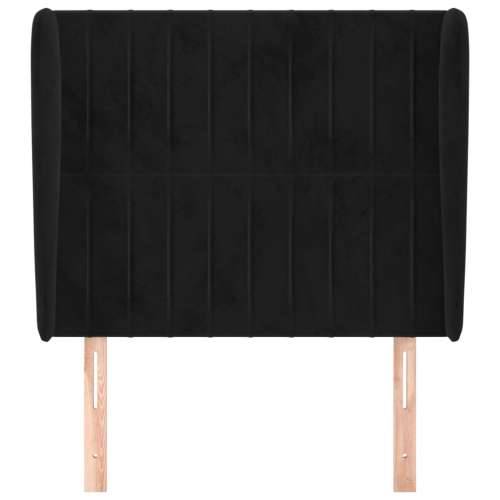 Uzglavlje s ušima crno 93x23x118/128 cm baršunasto - Crna 93 x 23 x 118/128 cm 1 Cijena