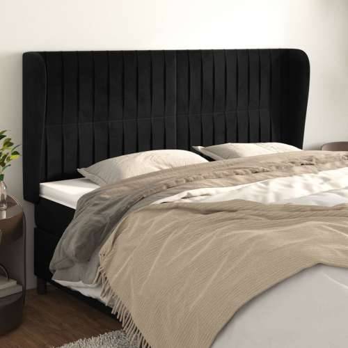 Uzglavlje s ušima crno 183x23x118/128 cm baršunasto - Crna 183 x 23 x 118/128 cm 1 Cijena