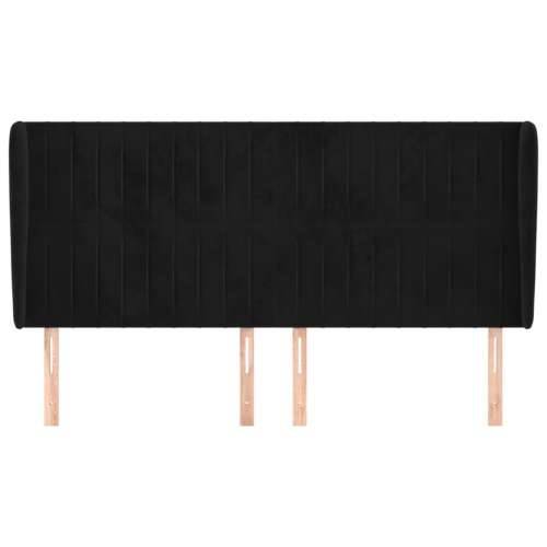 Uzglavlje s ušima crno 183x23x118/128 cm baršunasto - Crna 183 x 23 x 118/128 cm 1 Cijena