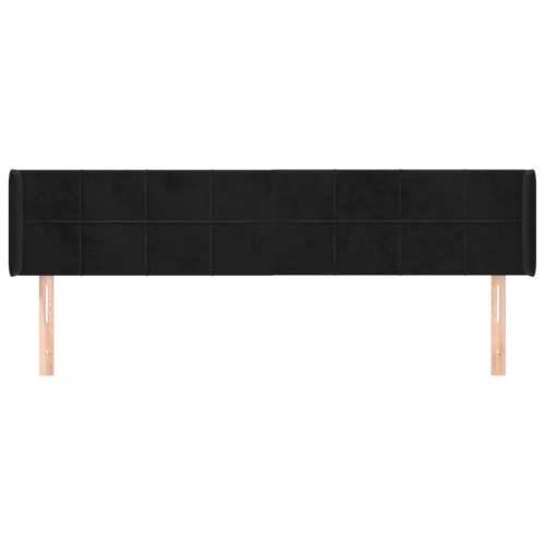 Uzglavlje s ušima crno 183x16x78/88 cm baršunasto - Crna 183 x 16 x 78/88 cm 1 Cijena