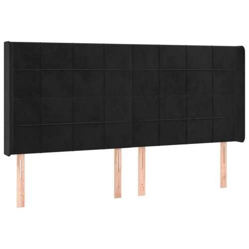 Uzglavlje s ušima crno 183x16x118/128 cm baršunasto - Crna 183 x 16 x 118/128 cm 1 Cijena