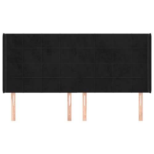 Uzglavlje s ušima crno 183x16x118/128 cm baršunasto - Crna 183 x 16 x 118/128 cm 1 Cijena