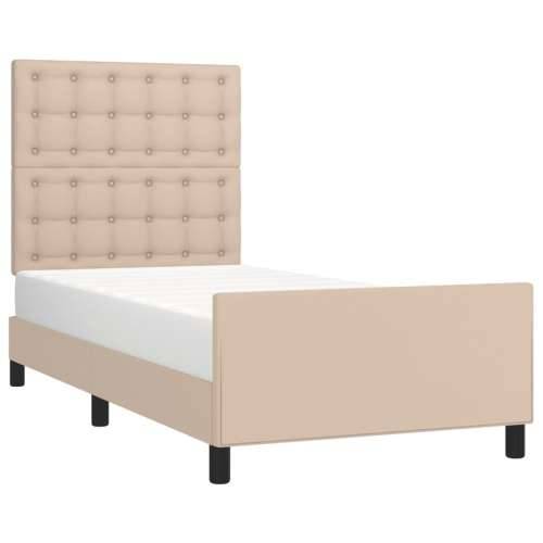 Okvir za krevet s uzglavljem cappuccino 80x200 cm umjetna koža - Boja cappuccina 80 x 200 cm gumbi Cijena