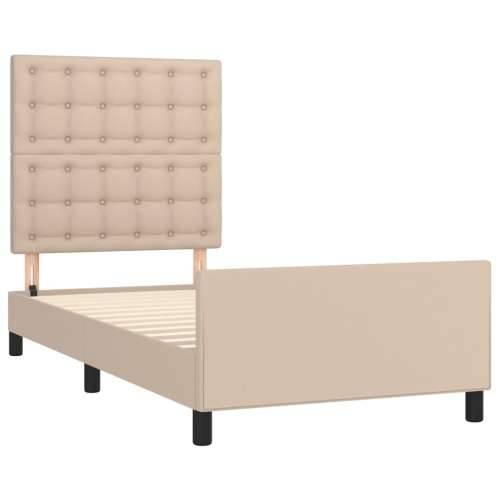 Okvir za krevet s uzglavljem cappuccino 80x200 cm umjetna koža - Boja cappuccina 80 x 200 cm gumbi Cijena