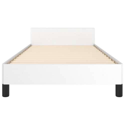Okvir za krevet s uzglavljem bijeli 90x190 cm od umjetne kože - Bijela 90 x 190 cm gumbi Cijena