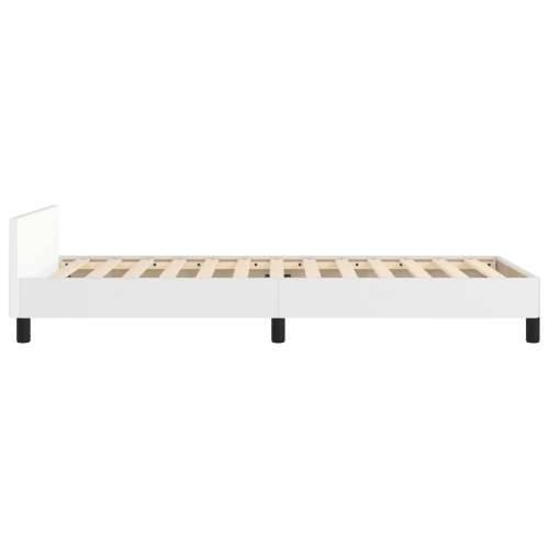 Okvir za krevet s uzglavljem bijeli 90x190 cm od umjetne kože - Bijela 90 x 190 cm gumbi Cijena