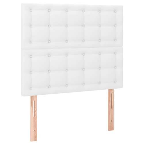 Okvir za krevet s uzglavljem bijeli 90x190 cm od umjetne kože - Bijela 90 x 190 cm gumbi Cijena