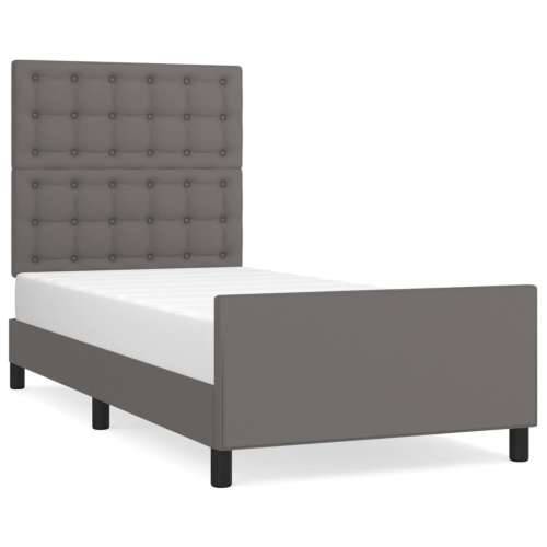 Okvir za krevet s uzglavljem sivi 90x190 cm od umjetne kože - Siva 90 x 190 cm gumbi Cijena