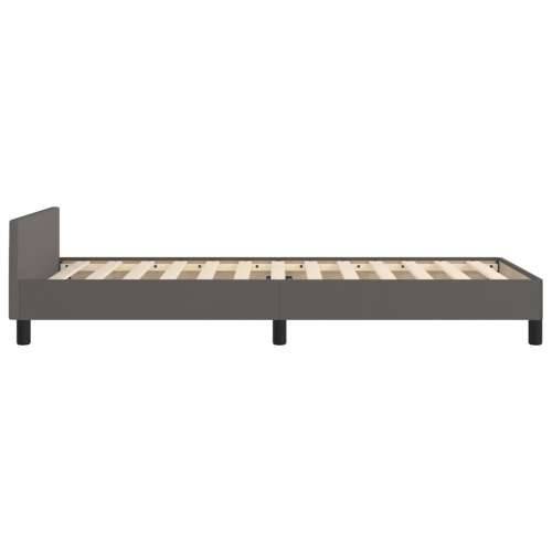 Okvir za krevet s uzglavljem sivi 90x190 cm od umjetne kože - Siva 90 x 190 cm gumbi Cijena
