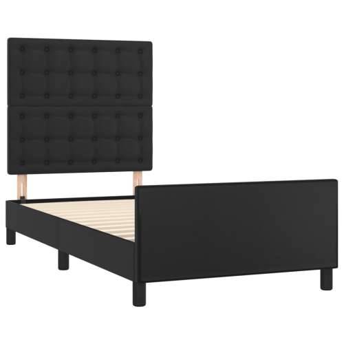 Okvir za krevet s uzglavljem crni 90x200 cm od umjetne kože - Crna 90 x 200 cm gumbi Cijena