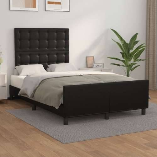 Okvir za krevet s uzglavljem crni 120 x 200 cm od umjetne kože - Crna 120 x 200 cm gumbi Cijena