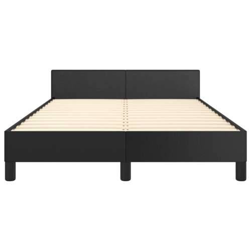 Okvir za krevet s uzglavljem crni 120 x 200 cm od umjetne kože - Crna 120 x 200 cm gumbi Cijena