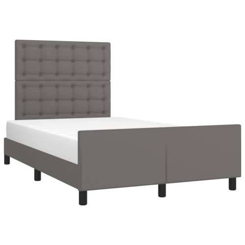 Okvir za krevet s uzglavljem sivi 120x200 cm od umjetne kože - Siva 120 x 200 cm gumbi Cijena