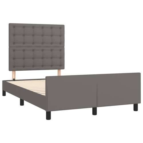 Okvir za krevet s uzglavljem sivi 120x200 cm od umjetne kože - Siva 120 x 200 cm gumbi Cijena