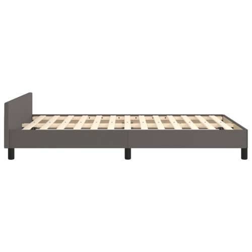 Okvir za krevet s uzglavljem sivi 120x200 cm od umjetne kože - Siva 120 x 200 cm gumbi Cijena