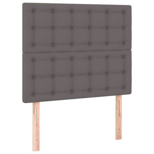Okvir za krevet s uzglavljem sivi 120x200 cm od umjetne kože - Siva 120 x 200 cm gumbi Cijena