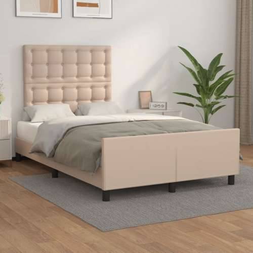 Okvir za krevet boja cappuccina 120x200 cm umjetna koža - Boja cappuccina 120 x 200 cm gumbi Cijena