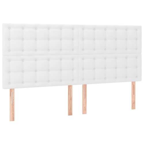 Okvir za krevet s uzglavljem bijeli 180x200 cm od umjetne kože - Bijela 180 x 200 cm gumbi Cijena