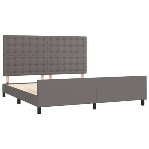 Okvir za krevet s uzglavljem sivi 180x200 cm od umjetne kože - Siva 180 x 200 cm gumbi Cijena