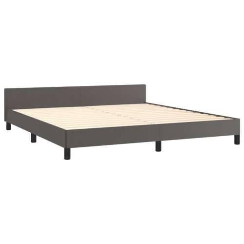 Okvir za krevet s uzglavljem sivi 180x200 cm od umjetne kože - Siva 180 x 200 cm gumbi Cijena