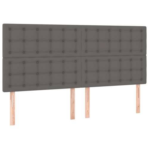 Okvir za krevet s uzglavljem sivi 180x200 cm od umjetne kože - Siva 180 x 200 cm gumbi Cijena