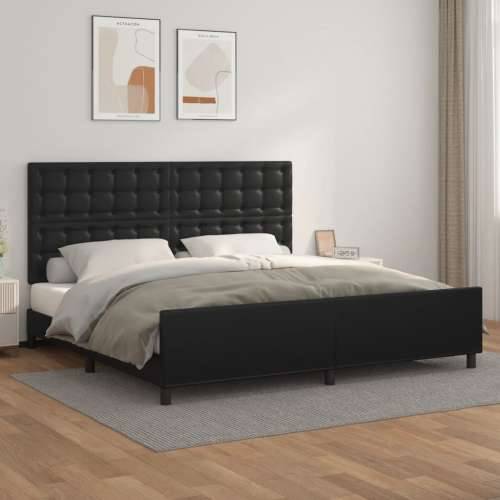 Okvir za krevet s uzglavljem crni 200x200 cm od umjetne kože - Crna 200 x 200 cm gumbi Cijena