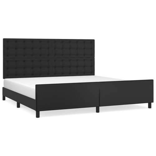 Okvir za krevet s uzglavljem crni 200x200 cm od umjetne kože - Crna 200 x 200 cm gumbi Cijena