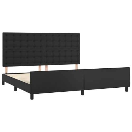 Okvir za krevet s uzglavljem crni 200x200 cm od umjetne kože - Crna 200 x 200 cm gumbi Cijena