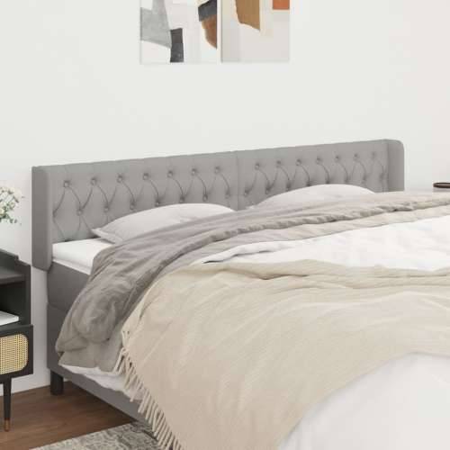 Uzglavlje s ušima svjetlosivo 203x16x78/88 cm od tkanine - Svjetlosiva 203 x 16 x 78/88 cm 1 Cijena