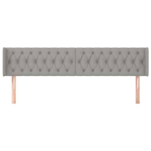 Uzglavlje s ušima svjetlosivo 203x16x78/88 cm od tkanine - Svjetlosiva 203 x 16 x 78/88 cm 1 Cijena