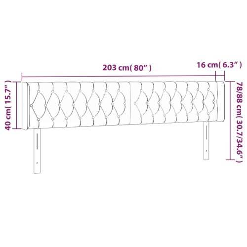 Uzglavlje s ušima tamnosivo 203x16x78/88 cm od tkanine - Tamno siva 203 x 16 x 78/88 cm 1 Cijena